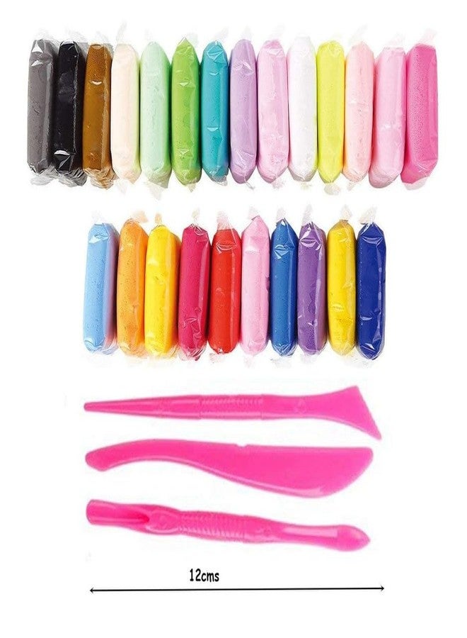 Eclet (Pack of 12) Air Dry Clay, Colorful Children Soft Clay, Creative Art Crafts, Gifts for Kids-Multi Color. Non-Toxic Modeling Magic Fluffy Foam Bouncing Clay Putty Kit for Kids with Tools .74 - Image 1